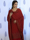 Banarasee Cotton Silk Salwar Kameez Fabric With Dupatta Set & Resham Work-Red