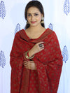 Banarasee Cotton Silk Salwar Kameez Fabric With Dupatta Set & Resham Work-Red