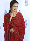 Banarasee Cotton Silk Salwar Kameez Fabric With Dupatta Set & Resham Work-Red