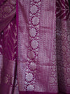 Banarasee Handwoven Georgette Saree With Zari Work & Border-Purple