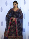 Banarasee Cotton Silk Salwar Kameez Fabric With Dupatta Set & Resham Work-Blue