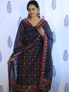 Banarasee Cotton Silk Salwar Kameez Fabric With Dupatta Set & Resham Work-Blue