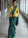 Bhagalpur Cotton Silk Ghichha Work Saree-Green