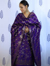 Banarasee Salwar Kameez Semi Katan Silk Fabric With Dupatta-Violet