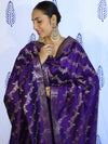 Banarasee Salwar Kameez Semi Katan Silk Fabric With Dupatta-Violet