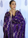 Banarasee Salwar Kameez Semi Katan Silk Fabric With Dupatta-Violet