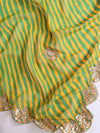 Banarasee Salwar Kameez Semi Katan Silk Buti & Tanchoi With Gotapatti Leheriya Print Dupatta-Green