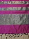 Banarasee Cotton Silk Stripe Pattern Salwar Kameez Fabric With Dupatta Set-Magenta
