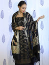 Banarasee Salwar Kameez Semi Katan Silk Fabric With Dupatta-Black