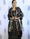 Banarasee Salwar Kameez Semi Katan Silk Fabric With Dupatta-Black