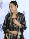 Banarasee Salwar Kameez Semi Katan Silk Fabric With Dupatta-Black