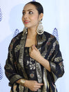 Banarasee Salwar Kameez Semi Katan Silk Fabric With Dupatta-Black