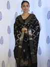 Banarasee Salwar Kameez Semi Katan Silk Fabric With Dupatta-Black