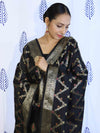 Banarasee Salwar Kameez Semi Katan Silk Fabric With Dupatta-Black