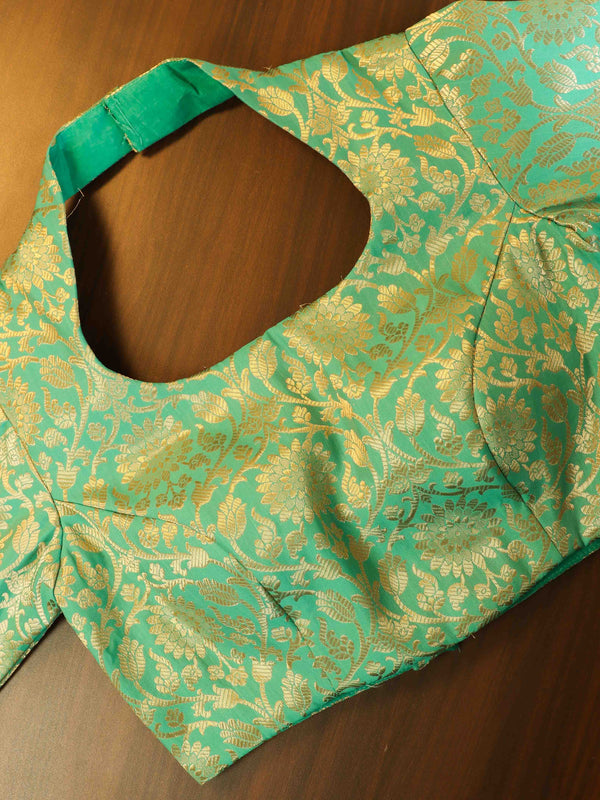 Banarasee Art Silk Fabric Blouse-Green