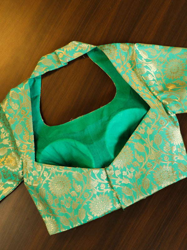 Banarasee Art Silk Fabric Blouse-Green