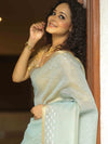 Banarasee Linen Tissue Sona Rupa Zari Work Saree-Light Blue