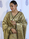 Banarasee Salwar Kameez Semi Katan Silk Fabric With Dupatta-Dusty sage Green