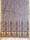 Handloom Block Printed Khadi Cotton Salwar Kameez With Dupatta Set-Grey