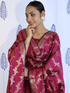 Banarasee Salwar Kameez Semi Katan Silk Fabric With Dupatta-Magenta