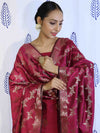 Banarasee Salwar Kameez Semi Katan Silk Fabric With Dupatta-Magenta