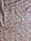 Handloom Block Printed Khadi Cotton Salwar Kameez With Dupatta Set-Mint Green & Red