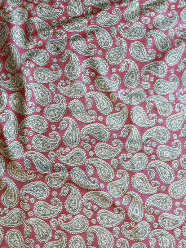 Handloom Block Printed Khadi Cotton Salwar Kameez With Dupatta Set-Mint Green & Red