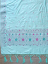 Banarasee Semi-Silk Silver Zari Work Salwar Kameez Fabric With Dupatta Set-Pastel Green