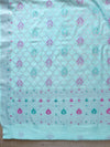 Banarasee Semi-Silk Silver Zari Work Salwar Kameez Fabric With Dupatta Set-Pastel Green