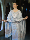Banarasee Cotton Silk Zari Work Salwar Kameez Fabric With Dupatta Set-Powder Blue