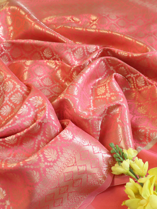 Banarasee Art Silk Jaal Design Dupatta-Pink