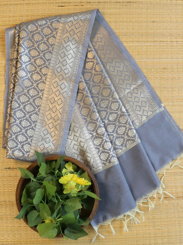 Banarasee Art Silk Jaal Design Dupatta-Grey