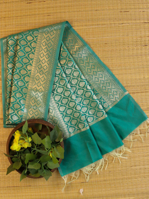 Banarasee Art Silk Jaal Design Dupatta-Green