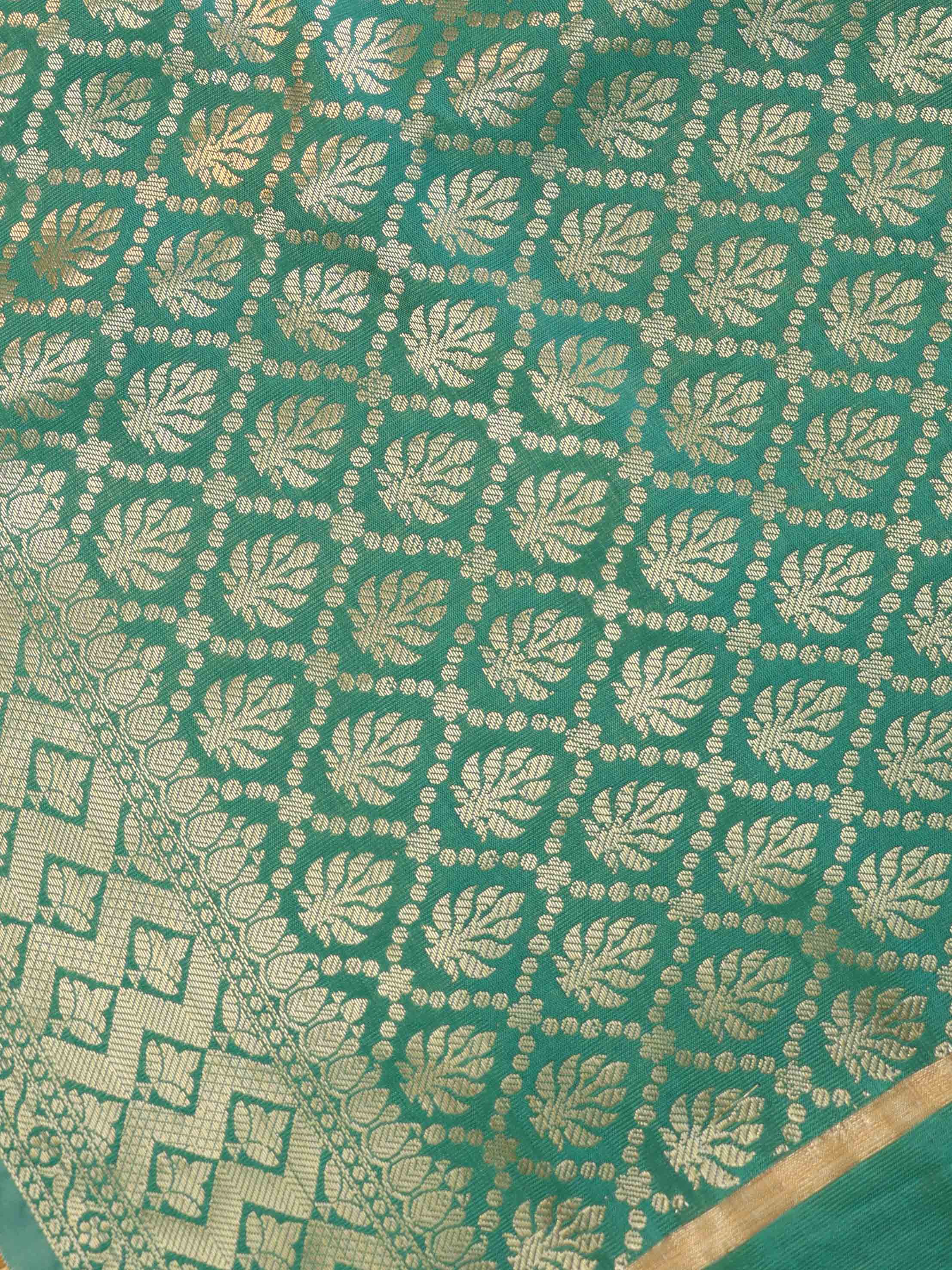 Banarasee Art Silk Jaal Design Dupatta-Green