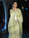 Banarasee Cotton Silk Kota Check Zari Work Salwar Kameez Fabric With Dupatta Set-Light Yellow