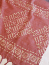 Handloom Khadi Cotton Hand-Dyed Batik Pattern Salwar Kameez Dupatta Set-Plum & Blue