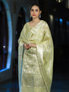 Banarasee Cotton Silk Kota Check Zari Work Salwar Kameez Fabric With Dupatta Set-Light Yellow