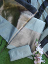 Banarasee Cotton Silk Stripe Pattern Salwar Kameez Fabric With Dupatta Set-Light Blue