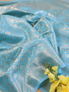 Banarasee Art Silk Jaal Design Dupatta-Light Blue