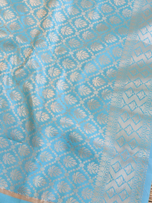Banarasee Art Silk Jaal Design Dupatta-Light Blue