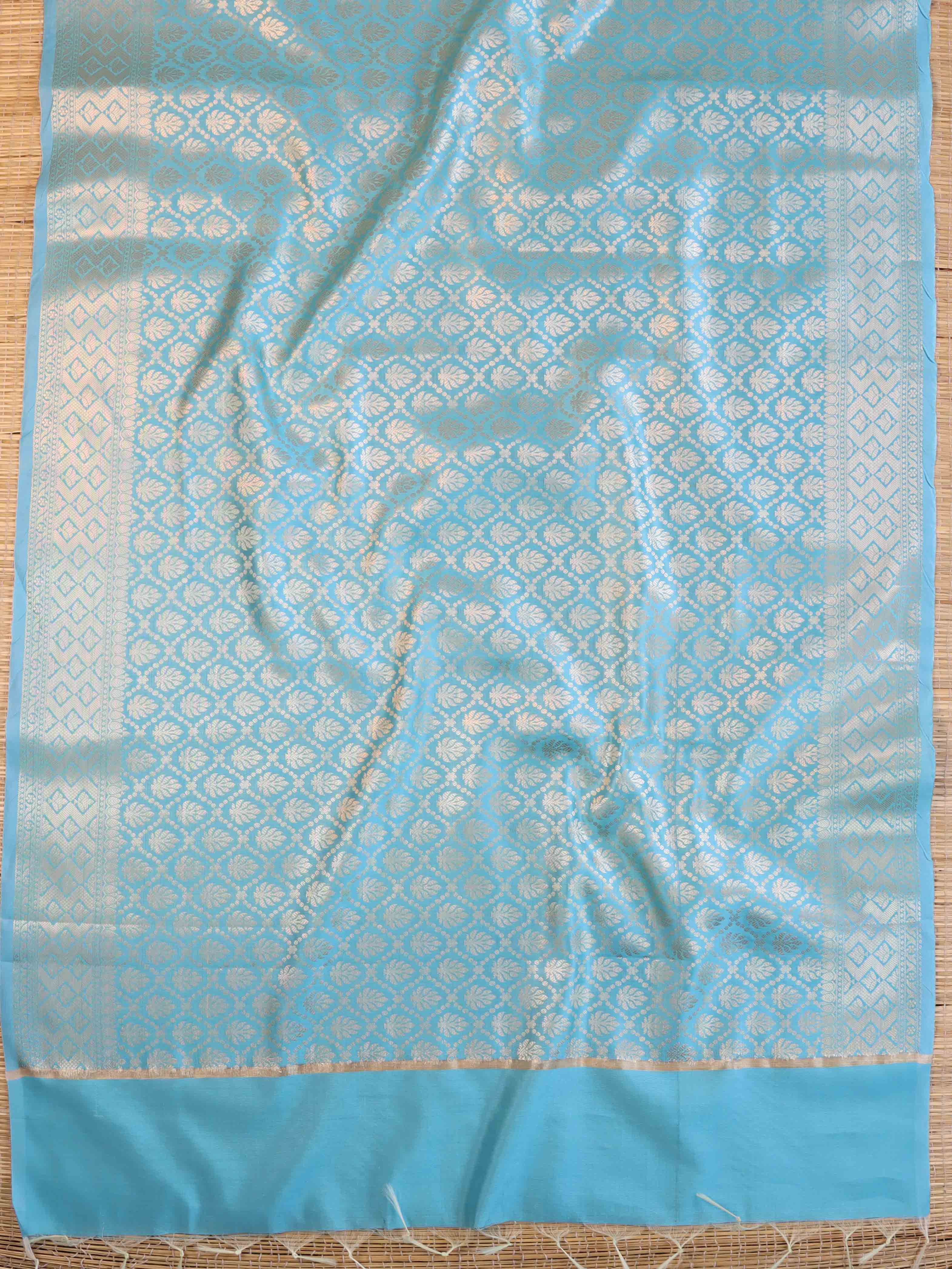 Banarasee Art Silk Jaal Design Dupatta-Light Blue