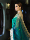 Banarasee Handwoven Tissue Saree With Embroidered Ghungroo Work-Green (Dual Tone)