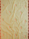 Banarase Kota Doria Hand-Embroidered Salwar Kameez Dupatta Set-Yellow