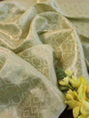 Banarasee Art Silk Jaal Design Dupatta-Light Green