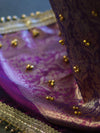 Banarasee Handwoven Tissue Saree With Embroidered Ghungroo Work-Violet