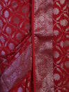 Banarasee Handwoven Georgette Saree With Zari Jaal Design & Border-Red