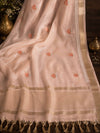 Banarasee Soft Tissue Thread Embroidered Semi-Stitched Salwar Kameez Fabric With Dupatta Set-Peach