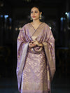 Banarasee Cotton Silk Zari Work Salwar Kameez Fabric With Dupatta Set-Mauve
