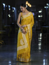 Banarasee Handloom Dual Tone Shimmer Silk Saree With Buti Design & Meena Border-Yellow