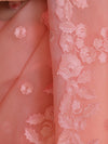 Banarasee Pure Organza Silk Saree With Floral Resham Embroidery-Peach